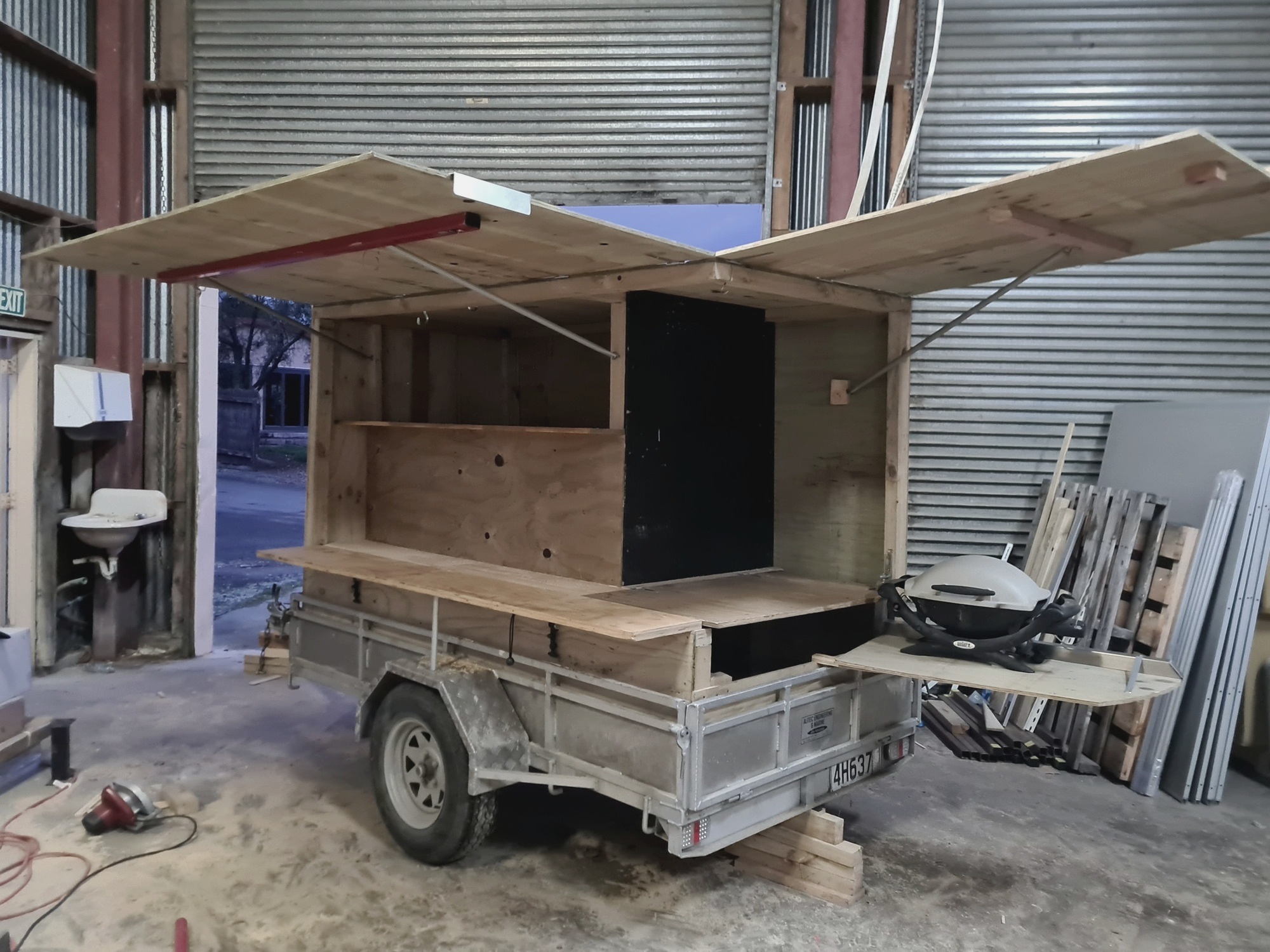 First wooden BBQ trailer under construction