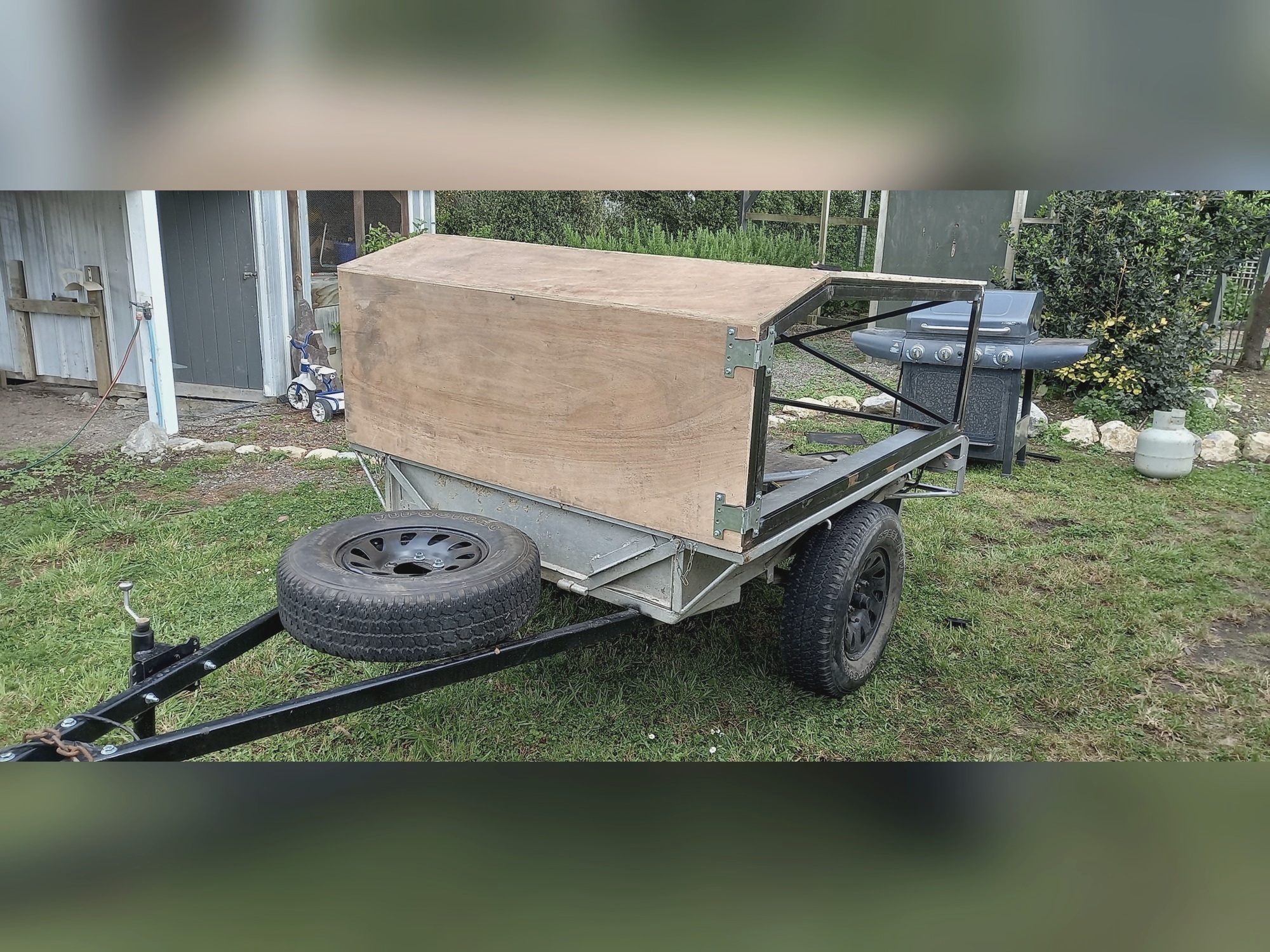 Second BBQ trailer during construction