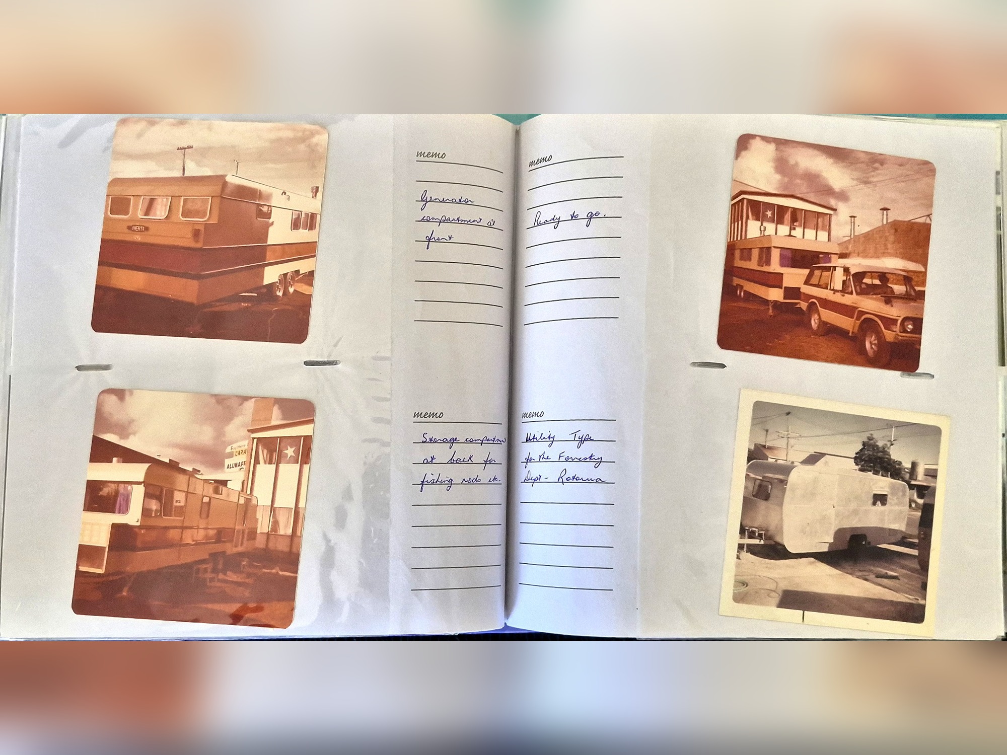 Album of caravan construction and completed caravan photographs