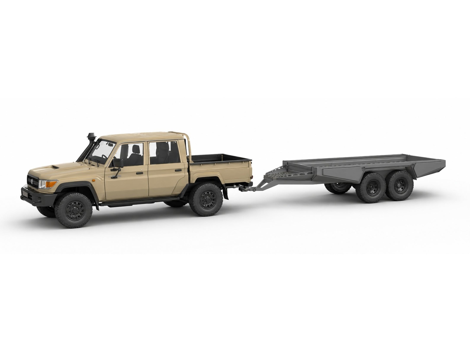Tandem Switchback trailer behind a four-wheel-drive ute