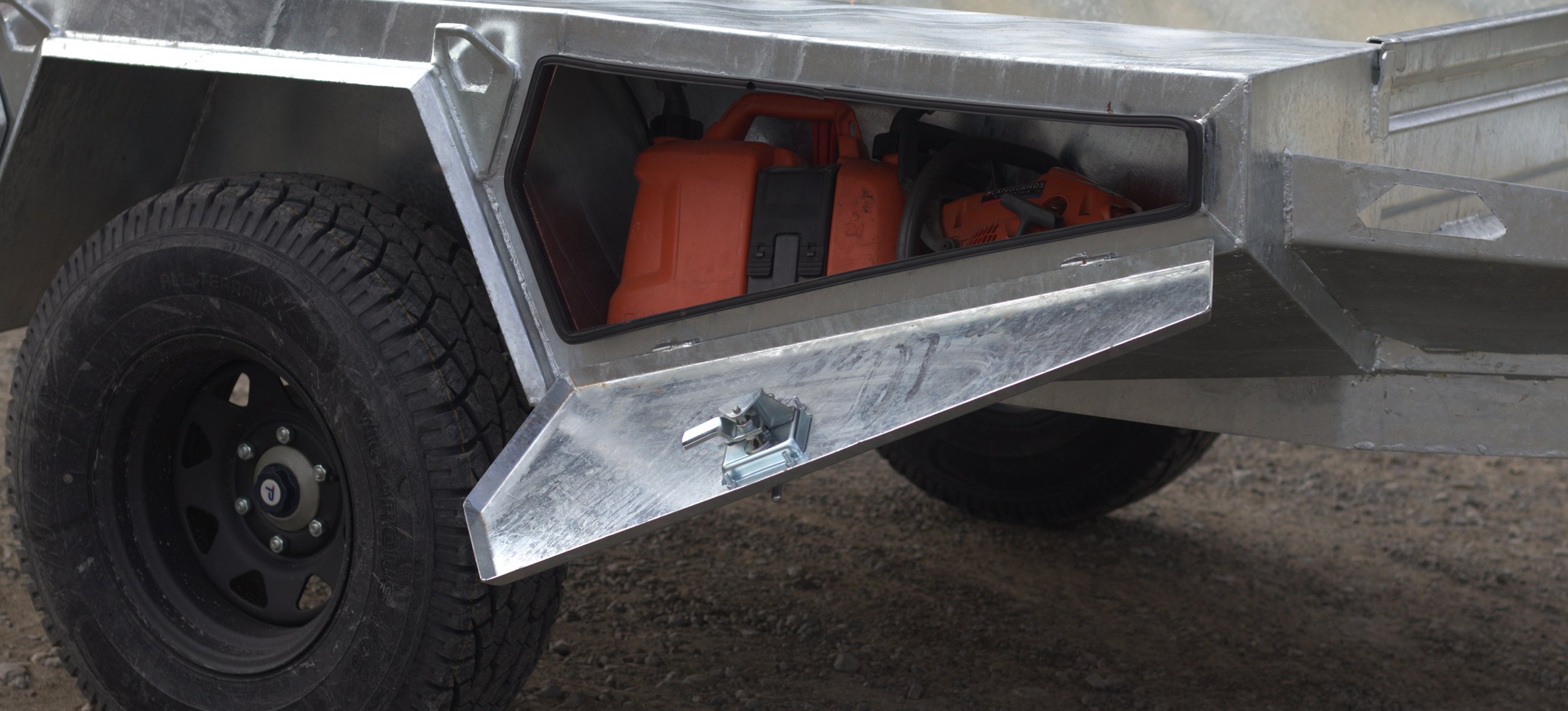 Close-up of Switchback galvanised folded structure