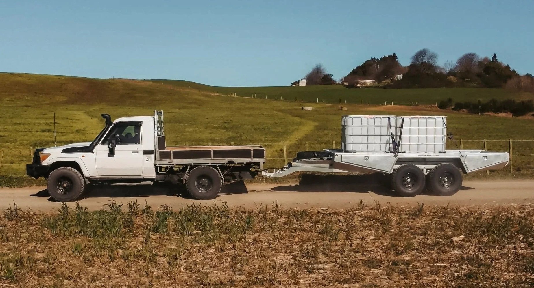 Switchback trailer in the field
